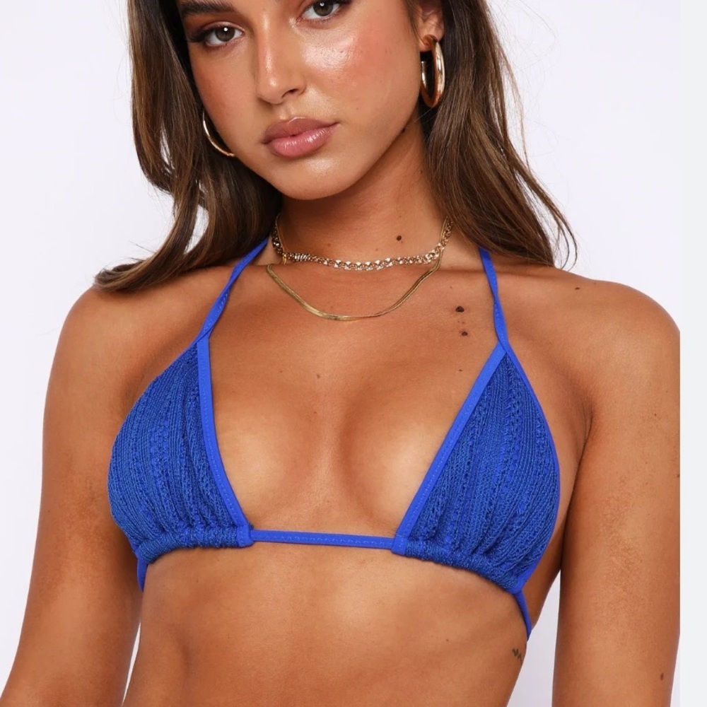 White Fox Boutique Paradise Found Bikini Top Electric Blue M